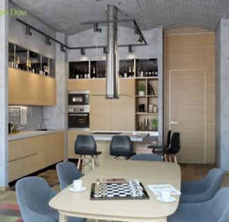 Дизайн четырехкомнатной квартиры 148 кв. м в стиле лофт. Фото проекта