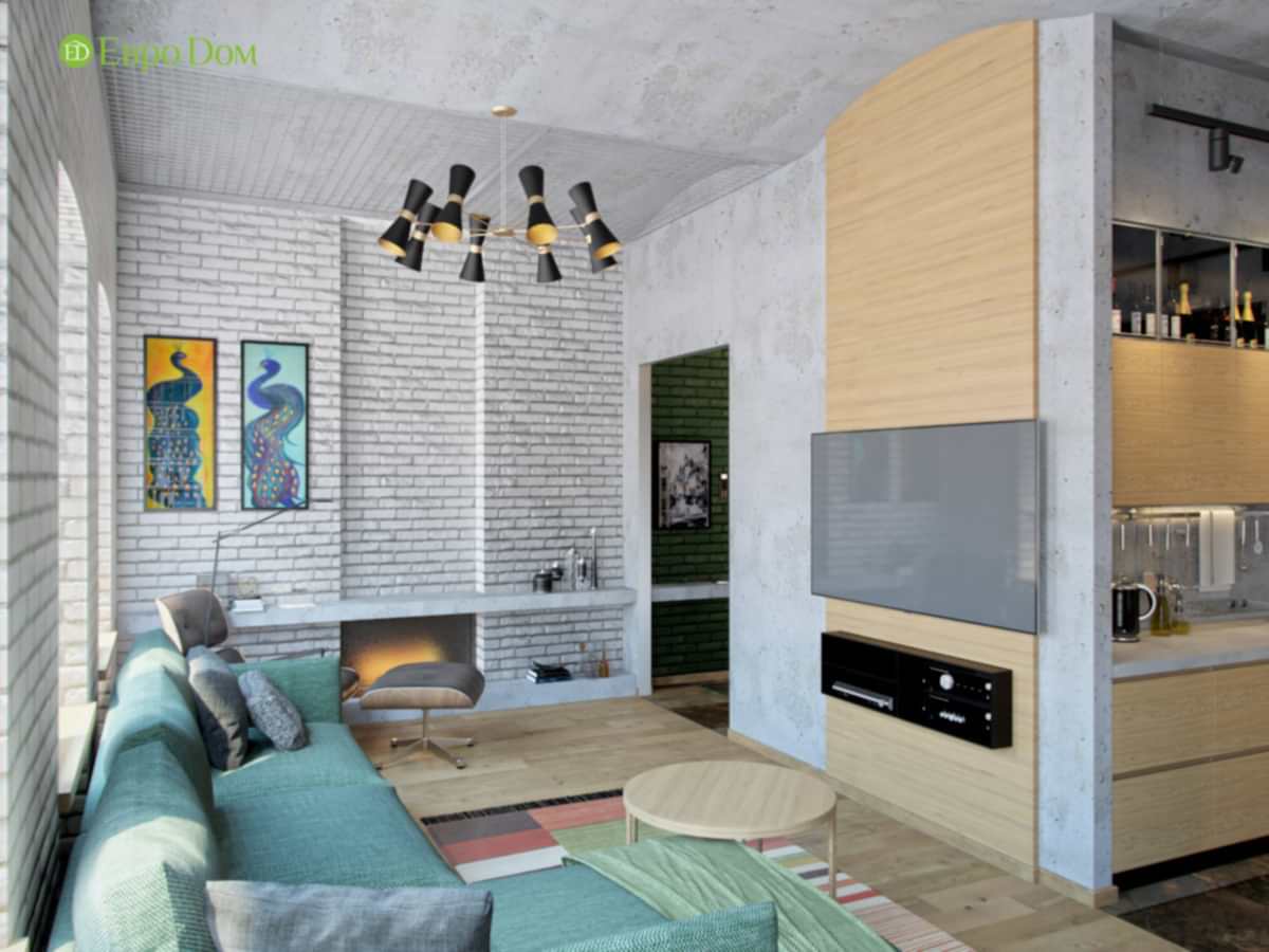 Дизайн 4-комнатной квартиры в стиле лофт. Фото 08