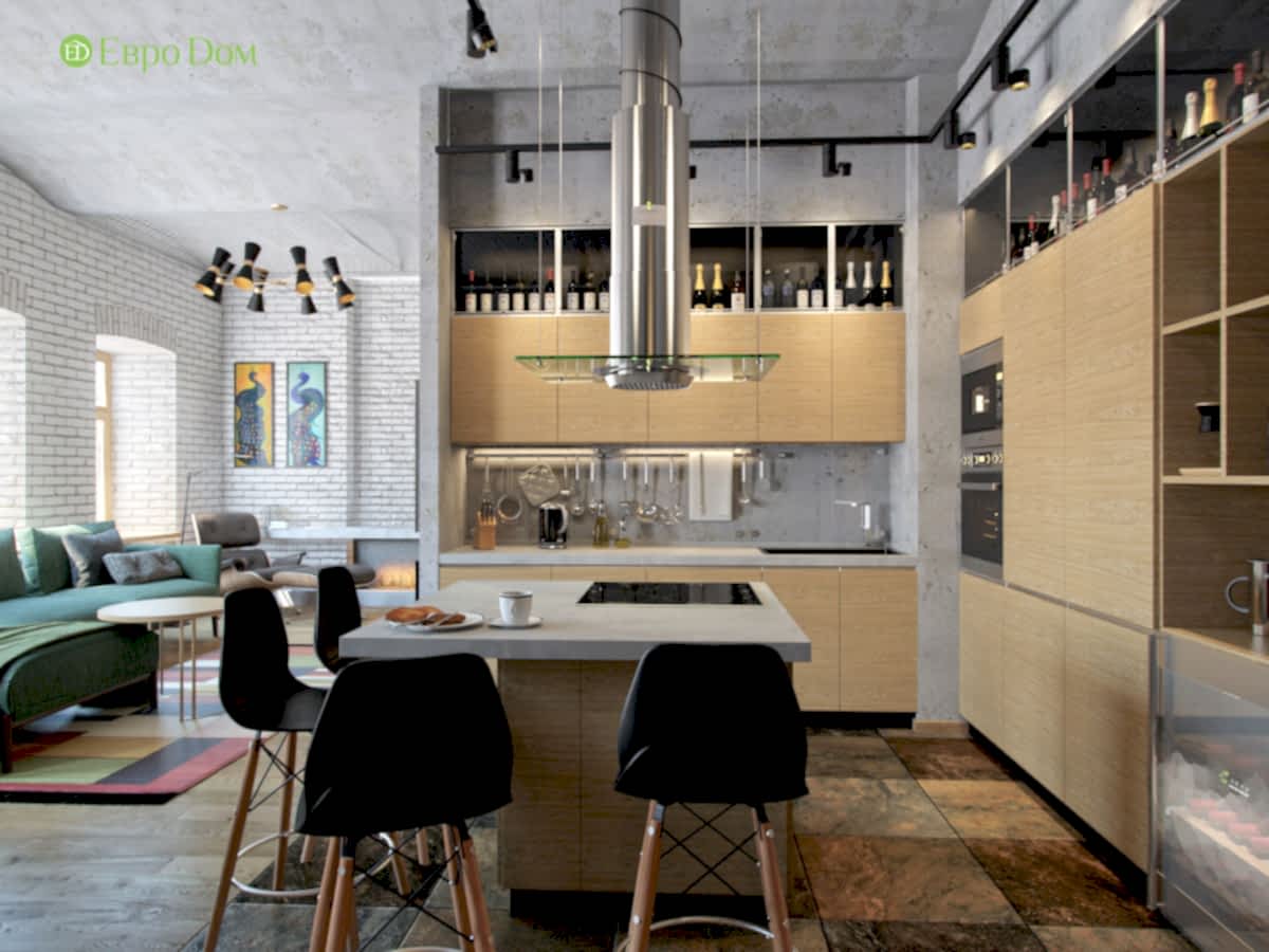 Дизайн 4-комнатной квартиры в стиле лофт. Фото 011