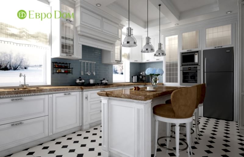 Дизайн интерьера коттеджа 393 кв. м в английском стиле. Фото 04