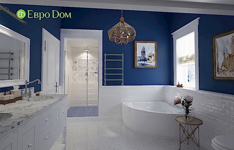 Дизайн интерьера коттеджа 393 кв. м в английском стиле. Фото 010