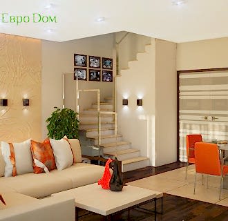 Дизайн интерьера коттеджа 210 кв. м в современном стиле. Фото проекта