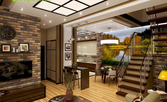 Дизайн интерьера деревянного дома 155 кв.м. по адресу Новая Алматы, д. Пучково. Фото 4