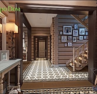 Дизайн интерьера коттеджа 208 кв. м в стиле фьюжн. Фото проекта