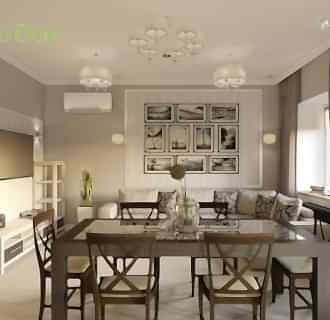 Дизайн интерьера коттеджа 246 кв. м в стиле контемпорари. Фото проекта