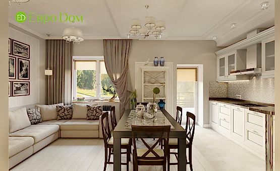 Дизайн интерьера коттеджа 246 кв.м. по адресу МО, Солнечногорский р-н, пос. Кутузовское, вблизи д. Благовещенка. Фото 3