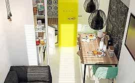 Дизайн интерьера 1-комнатной квартиры 36 кв.м. по адресу г. Алматы, Варшавское шоссе, д. 50. Фото 2