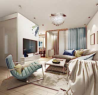 Дизайн трехкомнатной квартиры 108 кв. м в современном стиле. Фото проекта