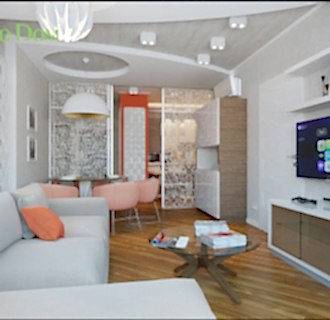 Дизайн трехкомнатной квартиры 87 кв. м в современном стиле. Фото проекта