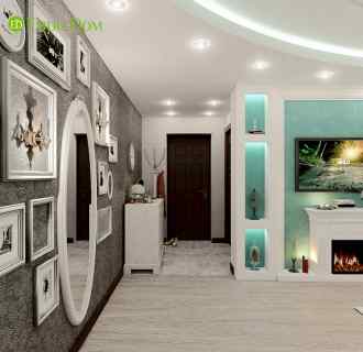 Дизайн трехкомнатной квартиры 76 кв. м в стиле тиффани. Фото проекта