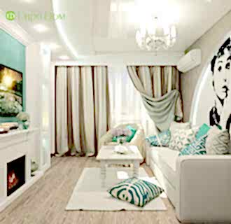 Дизайн трехкомнатной квартиры 76 кв. м в стиле тиффани. Фото проекта