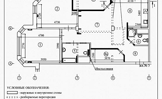 Перепланировка 3-комнатной квартиры 114 кв.м. по адресу г. Алматы, ул. Генерала Белобородова, д. 9. Фото 2