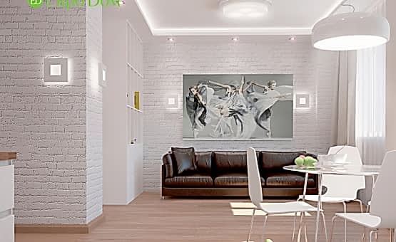 Дизайн интерьера квартиры-студии 47 кв.м. по адресу г. Алматы, бульвар Маршала Рокоссовского вл.5-8 ЖК «Богородское». Фото 1