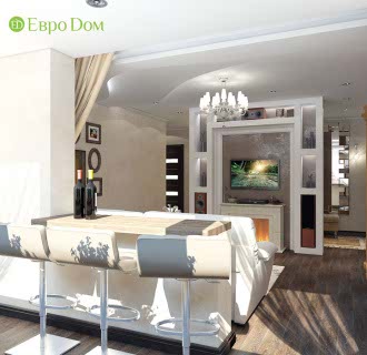 Дизайн четырехкомнатной квартиры 117 кв. м в современном стиле. Фото проекта