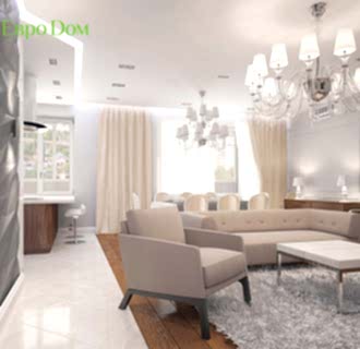 Дизайн четырехкомнатной квартиры 192 кв. м в стиле классицизм. Фото проекта