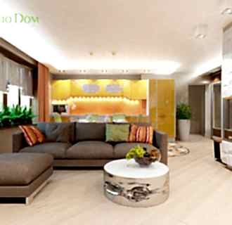 Дизайн двухкомнатной квартиры 65 кв. м в современном стиле. Фото проекта