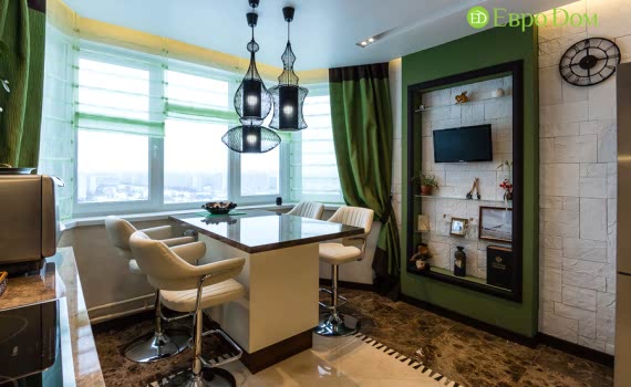 Ремонт двухкомнатной квартиры 77 кв. м в современном стиле. Фото проекта