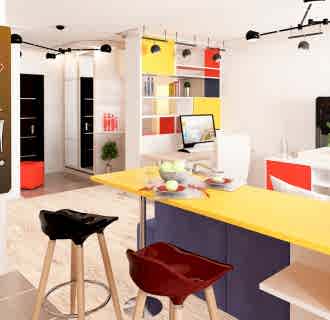 Дизайн двухкомнатной квартиры 63 кв. м в современном стиле. Фото проекта