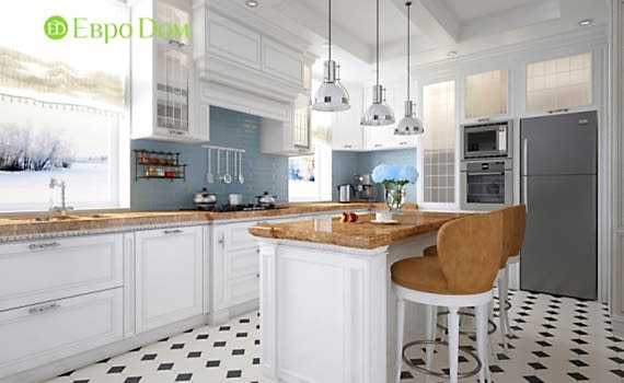 Дизайн интерьера коттеджа 393 кв. м в английском стиле. Фото проекта