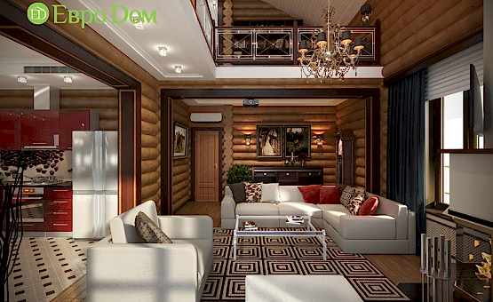 Дизайн интерьера деревянного дома 235 кв.м. по адресу МО, Дмитровский р-н, дер. Ваньково, КП «Васнецово». Фото 1