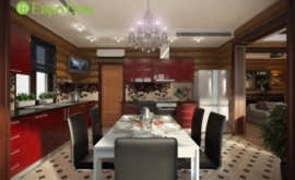 Дизайн интерьера деревянного дома 235 кв.м. по адресу МО, Дмитровский р-н, дер. Ваньково, КП «Васнецово». Фото 4