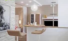 Дизайн интерьера квартиры-студии 54 кв.м. по адресу г. Алматы, Хорошовское шоссе, д. 12. Фото 1