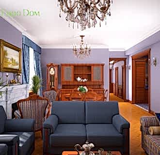 Дизайн трехкомнатной квартиры 89 кв. м в английском стиле. Фото проекта