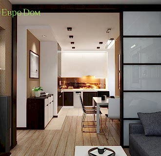 Дизайн трехкомнатной квартиры 87 кв. м в современном стиле. Фото проекта