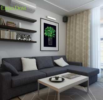 Дизайн трехкомнатной квартиры 87 кв. м в современном стиле. Фото проекта