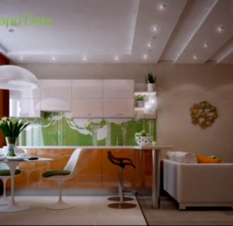 Дизайн двухкомнатной квартиры 87 кв. м в современном стиле. Фото проекта