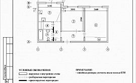 Перепланировка 2-комнатной квартиры 54 кв.м. по адресу г. Алматы, Коломенская ул., д. 12, к. 3. Фото 2