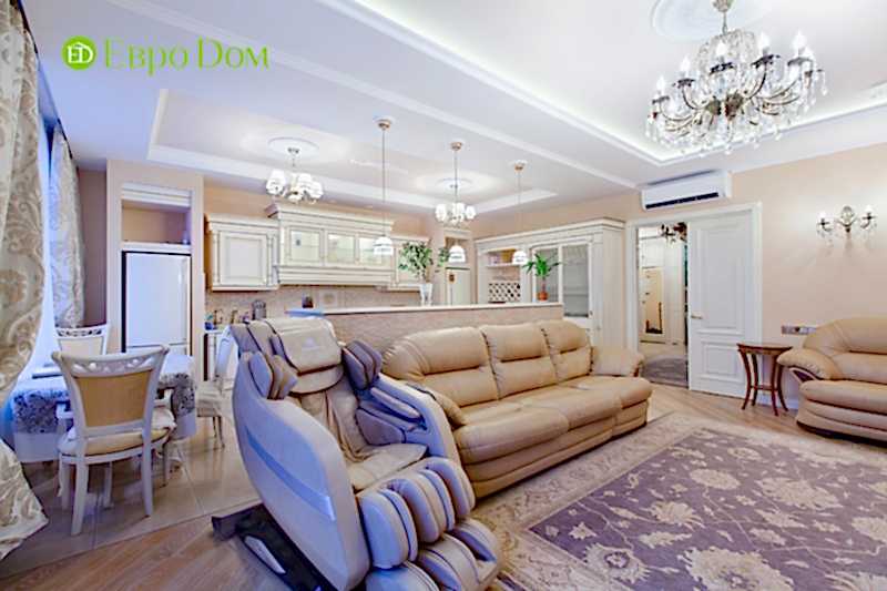 Ремонт трёхкомнатной квартиры. Интерьер в классическом стиле. Фото 020