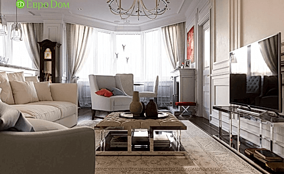 Ремонт трехкомнатной квартиры 135 кв. м в классическом стиле. Фото проекта