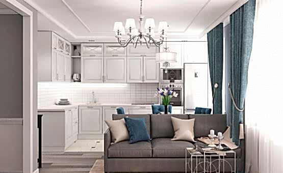 Дизайн интерьера 1-комнатной квартиры