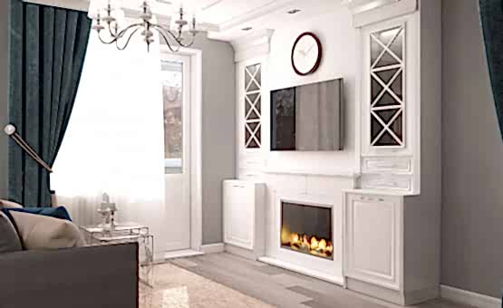 Дизайн интерьера 1-комнатной квартиры 44 кв.м. по адресу г. Звенигород, ул. Садовая, д. 6, ЖК «Заречье». Фото 1