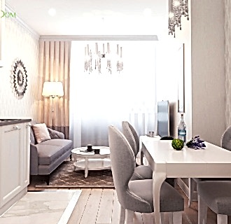 Дизайн трехкомнатной квартиры 62 кв. м в стиле ар-деко. Фото проекта