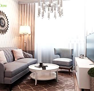 Дизайн трехкомнатной квартиры 62 кв. м в стиле ар-деко. Фото проекта