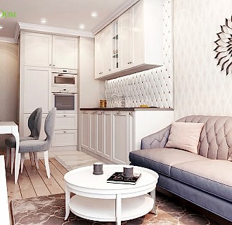 Дизайн трехкомнатной квартиры 62 кв. м в стиле ар-деко. Фото проекта