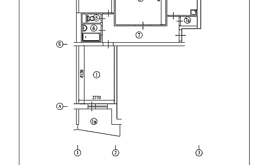 Перепланировка 3-комнатной квартиры 60 кв.м. по адресу г. Алматы, ул. Полимерная, д. 7. Фото 1