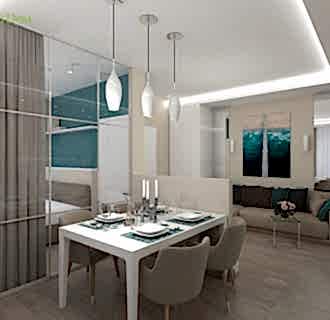 Дизайн трехкомнатной квартиры 61 кв. м в современном стиле. Фото проекта