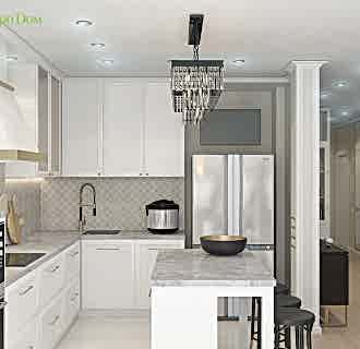 Дизайн четырехкомнатной квартиры 103 кв. м в стиле ар-деко. Фото проекта