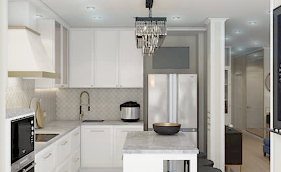 Дизайн интерьера четырехкомнатной квартиры 103 кв.м. по адресу г.Алматы, ул. Пресненский Вал, д. 14, к.2, ЖК «Пресненский Вал 14». Фото 3