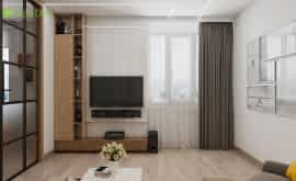 Дизайн интерьера четырехкомнатной квартиры 106 кв.м. по адресу МО, г. Видное, ул. Олимпийская деревня, д. 1, корп, 1, ЖК «Битцевские холмы». Фото 1