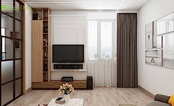 Дизайн интерьера четырехкомнатной квартиры 106 кв.м. по адресу МО, г. Видное, ул. Олимпийская деревня, д. 1, корп, 1, ЖК «Битцевские холмы». Фото 1