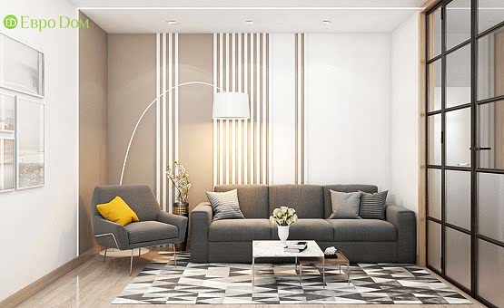 Дизайн интерьера четырехкомнатной квартиры 106 кв.м. по адресу МО, г. Видное, ул. Олимпийская деревня, д. 1, корп, 1, ЖК «Битцевские холмы». Фото 2