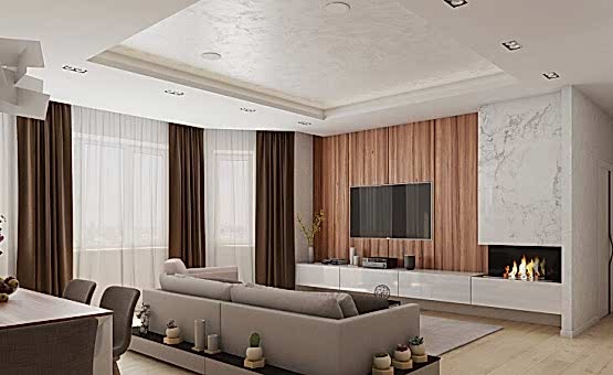 Дизайн интерьера четырехкомнатной квартиры