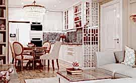 Дизайн интерьера трехкомнатной квартиры 83 кв.м. по адресу г. Алматы, Солдатский пер., 10, ЖК Лефортово. Фото 3