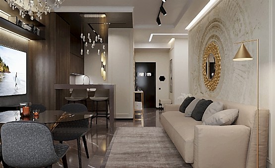 Дизайн интерьера 2-комнатной квартиры 64 кв.м. по адресу г. Алматы, Серпуховский вал, д. 3. Фото 4