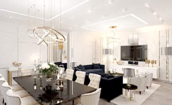 Дизайн интерьера четырехкомнатной квартиры