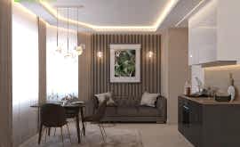 Дизайн интерьера 1-комнатной квартиры 41 кв.м. по адресу г. Красногорск, ул. Истринская, 13А. Фото 3